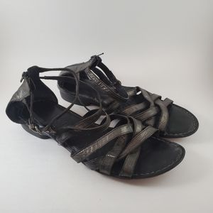 Womens Size 10 Born black leather strappy sandals